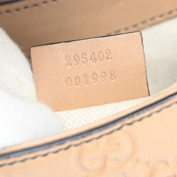 GUCCI Logo Emily Guccissima GG Pattern Chain Shoulder Bag Leather Beige 74KA690 - Picture 16 of 16